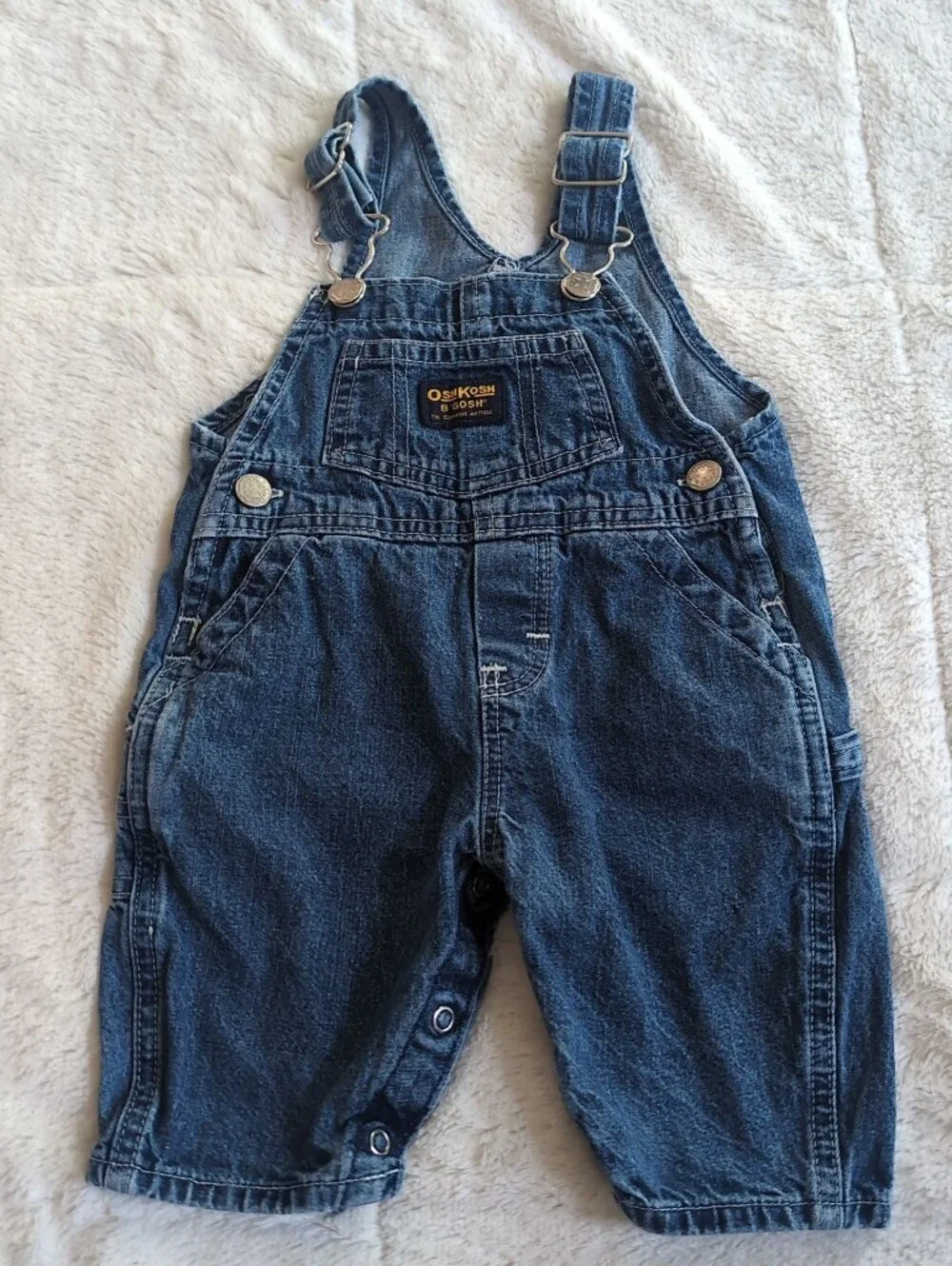 Classic OshKosh B’Gosh blue denim baby overalls